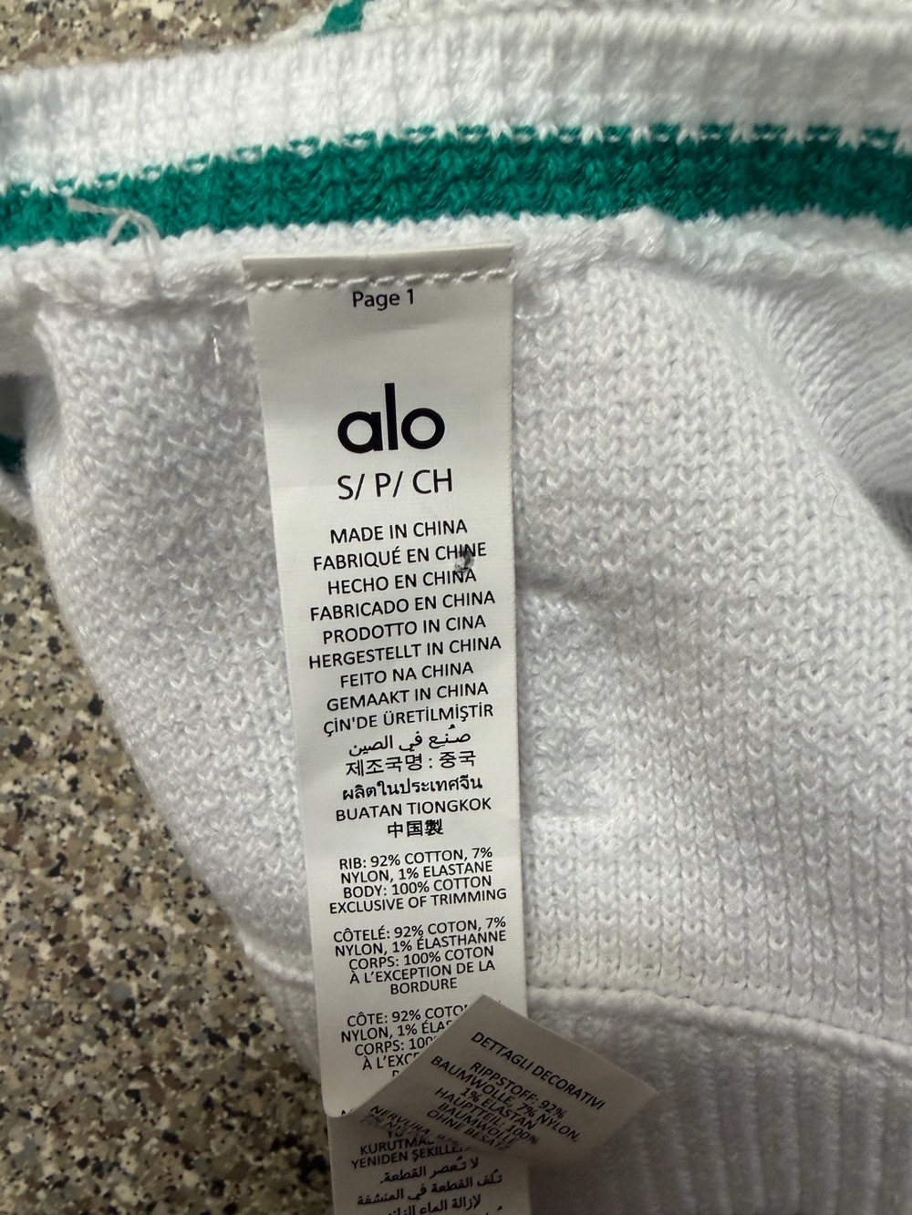 Alo Yoga Tennis Club Sweater Knit Bra White/spruce Green Small NWT - Picture 5 of 6